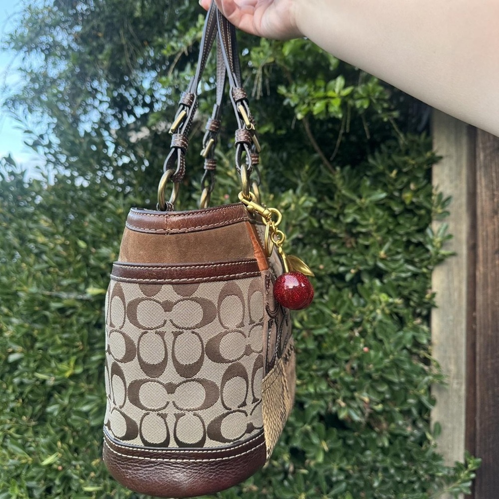 Coach Brown Patchwork Tote Bag - image 3